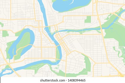 Empty vector map of Eau Claire, Wisconsin, USA, printable road map created in classic web colors for infographic backgrounds.