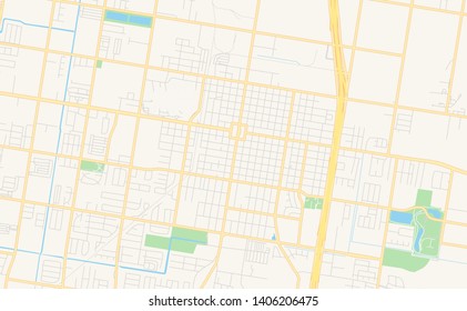 Empty vector map of Edinburg, Texas, USA, printable road map created in classic web colors for infographic backgrounds.