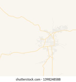 Empty vector map of Danlí, El Paraíso, Honduras, printable road map created in classic web colors for infographic backgrounds.