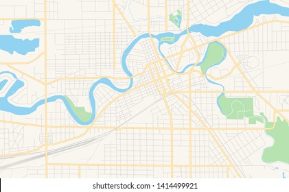 Empty vector map of Elkhart, Indiana, United States of America, printable road map created in classic web colors for infographic backgrounds.