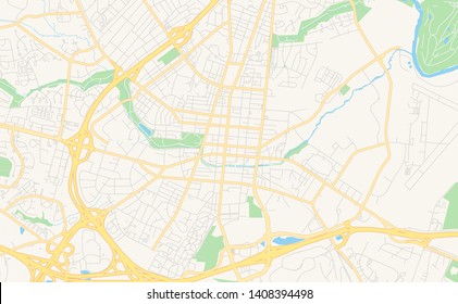 Empty vector map of Frederick, Maryland, USA, printable road map created in classic web colors for infographic backgrounds.