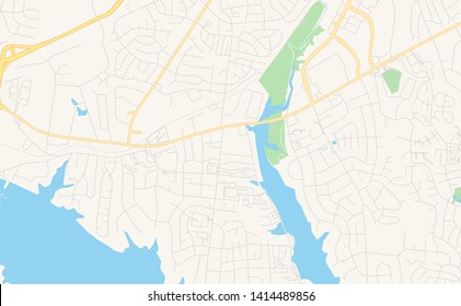 Empty vector map of Hendersonville, Tennessee, USA, printable road map created in classic web colors for infographic backgrounds.