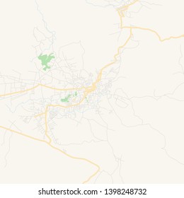 Empty vector map of Huehuetenango, Huehuetenango, Guatemala, printable road map created in classic web colors for infographic backgrounds.