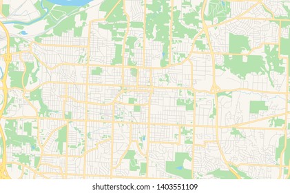 Empty vector map of Independence, Missouri, USA, printable road map created in classic web colors for infographic backgrounds.