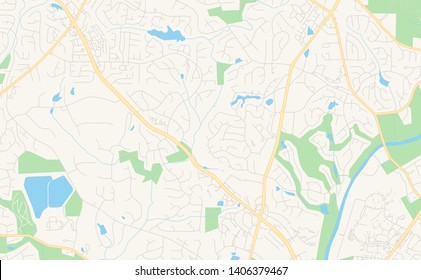 Empty vector map of Johns Creek, Georgia, USA, printable road map created in classic web colors for infographic backgrounds.