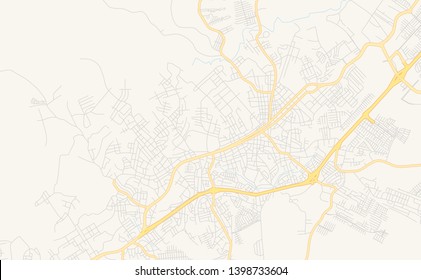 Empty vector map of La Chorrera, Panamá Oeste, Panama, printable road map created in classic web colors for infographic backgrounds.