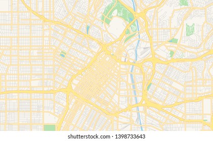 Empty Vector Map Los Angeles California Stock Vector (Royalty Free ...