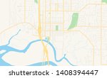 Empty vector map of Marysville, Washington, USA, printable road map created in classic web colors for infographic backgrounds.