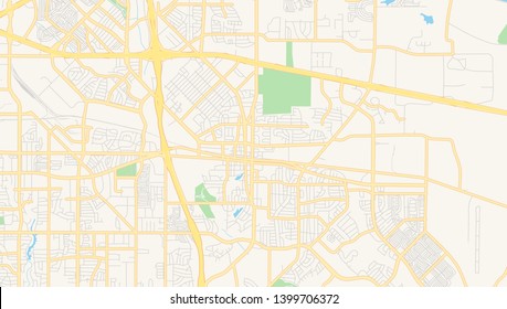 Empty vector map of Mesquite, Texas, USA, printable road map created in classic web colors for infographic backgrounds.