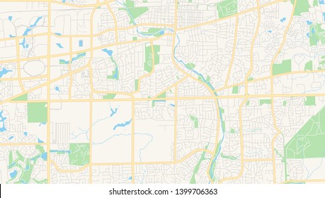 Empty vector map of Naperville, Illinois, USA, printable road map created in classic web colors for infographic backgrounds.