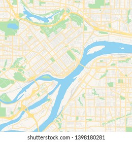 Empty vector map of New Westminster, British Columbia, Canada, printable road map created in classic web colors for infographic backgrounds.