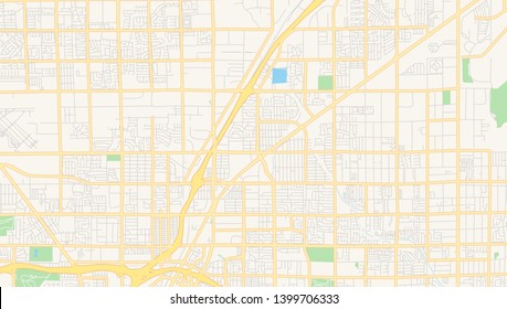 Empty vector map of North Las Vegas, Nevada, USA, printable road map created in classic web colors for infographic backgrounds.