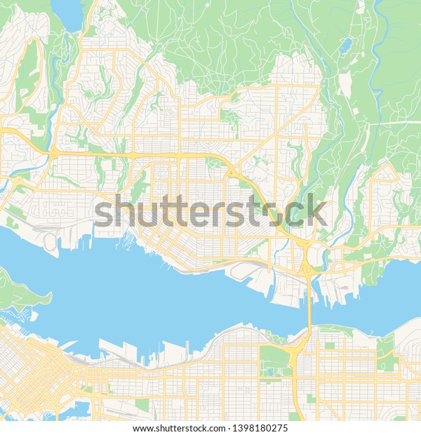 Empty Vector Map North Vancouver British Stock Vector (Royalty Free ...