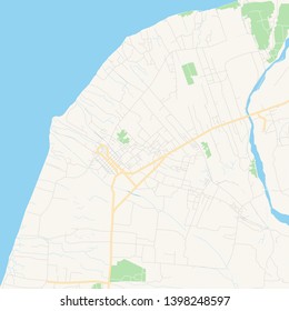 Empty vector map of Léogâne, Ouest, Haiti, printable road map created in classic web colors for infographic backgrounds.