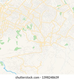 Empty vector map of Pétion-Ville, Ouest, Haiti, printable road map created in classic web colors for infographic backgrounds.