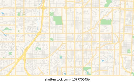Empty vector map of Overland Park, Kansas, USA, printable road map created in classic web colors for infographic backgrounds.