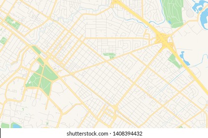 Empty vector map of Palo Alto, California, USA, printable road map created in classic web colors for infographic backgrounds.