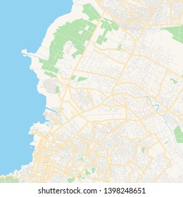 Empty vector map of Port-au-Prince, Ouest, Haiti, printable road map created in classic web colors for infographic backgrounds.