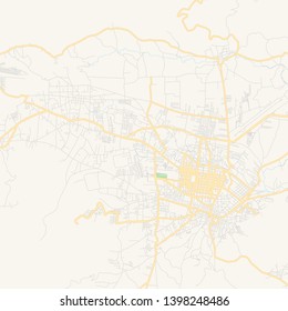 Empty vector map of Quetzaltenango, Quetzaltenango, Guatemala, printable road map created in classic web colors for infographic backgrounds.