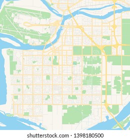 Empty vector map of Richmond, British Columbia, Canada, printable road map created in classic web colors for infographic backgrounds.
