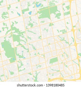 Empty vector map of Richmond Hill, Ontario, Canada, printable road map created in classic web colors for infographic backgrounds.