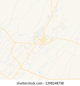 Empty vector map of Santa Lucía Cotzumalguapa, Escuintla, Guatemala, printable road map created in classic web colors for infographic backgrounds.