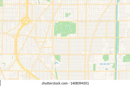 Empty vector map of Skokie, Illinois, USA, printable road map created in classic web colors for infographic backgrounds.