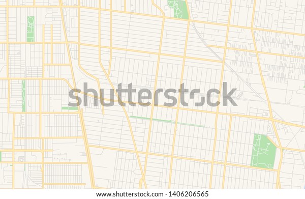 Empty Vector Map South Gate California Stock Vector Royalty Free