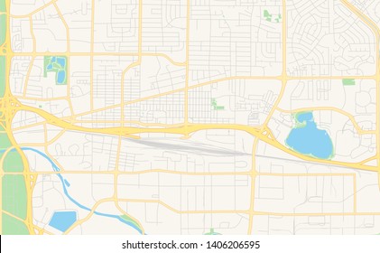 Empty vector map of Sparks, Nevada, USA, printable road map created in classic web colors for infographic backgrounds.