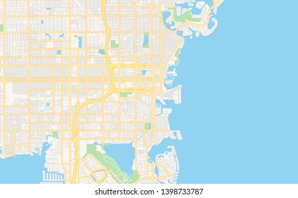 Empty vector map of St. Petersburg, Florida, USA, printable road map created in classic web colors for infographic backgrounds.