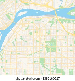 Empty vector map of Surrey, British Columbia, Canada, printable road map created in classic web colors for infographic backgrounds.