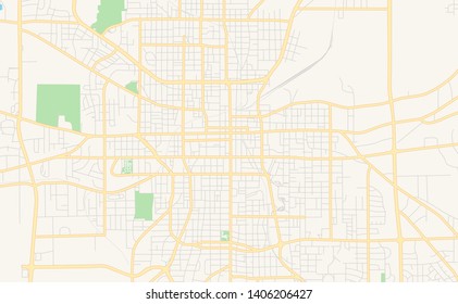 Empty vector map of Tyler, Texas, USA, printable road map created in classic web colors for infographic backgrounds.