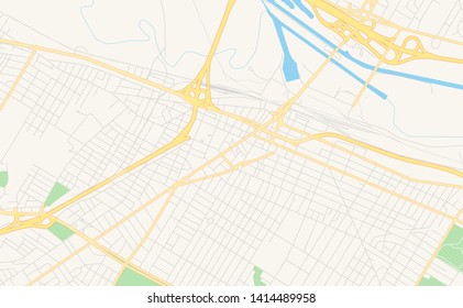 Empty vector map of Utica, New York, USA, printable road map created in classic web colors for infographic backgrounds.