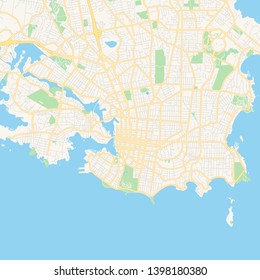 Empty vector map of Victoria, British Columbia, Canada, printable road map created in classic web colors for infographic backgrounds.