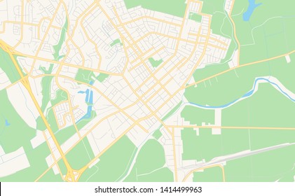 Empty vector map of Watsonville, California, United States of America, printable road map created in classic web colors for infographic backgrounds.
