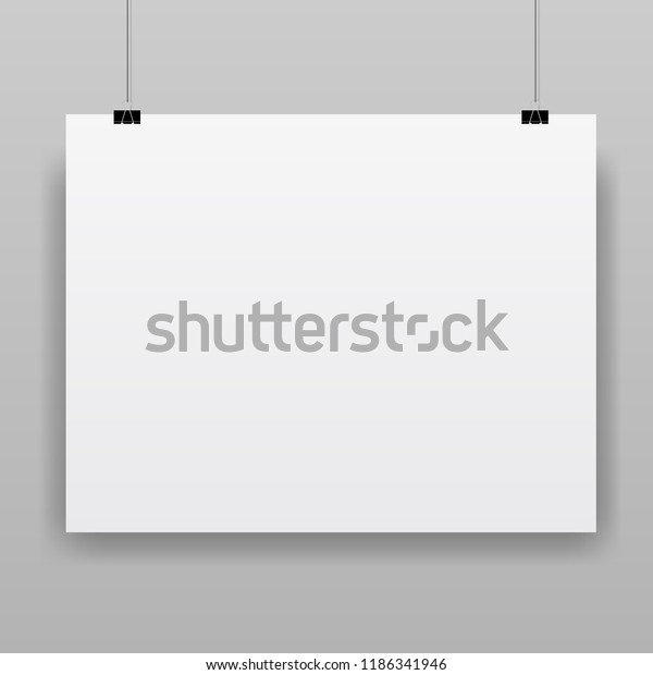 Download Empty Vector Paper Frame Mockup Hanging Stock Vector Royalty Free 1186341946 PSD Mockup Templates