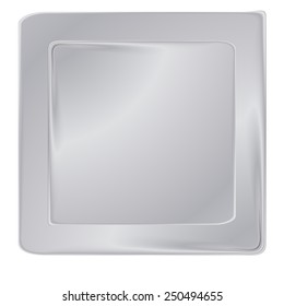 Empty  Vector Silver Square Frame Template For Banners Or Signs Or Can Be Used As A Sewing A Button, Cufflinks