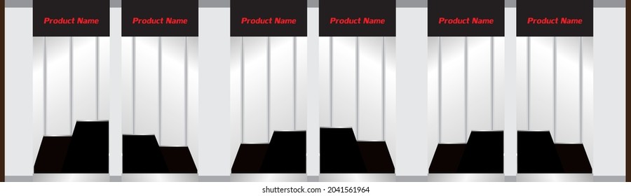 Empty Vector Store Shelves Showcase Display Retail Shelf Rack with Back