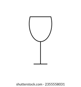 Empty vector wine glass in line style.