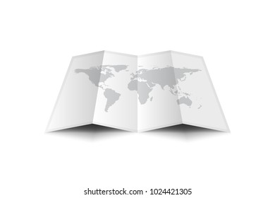 Empty Vector Worldmap Isolated On White Background. Template For Your Modern Design.