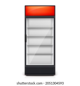 Empty vending machine isolated on white background. Vector 3d illustration