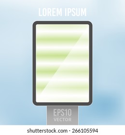 Empty vertical light billboard background vector illustration