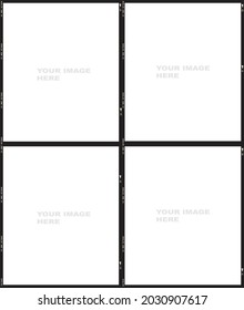 Empty Vintage 120mm Frame Or Border Template On White Background