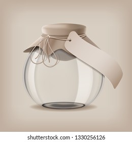 Empty vintage bottle with blank label. Vector illustration.