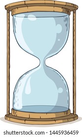 Empty vintage clock in a color hand drawing style
