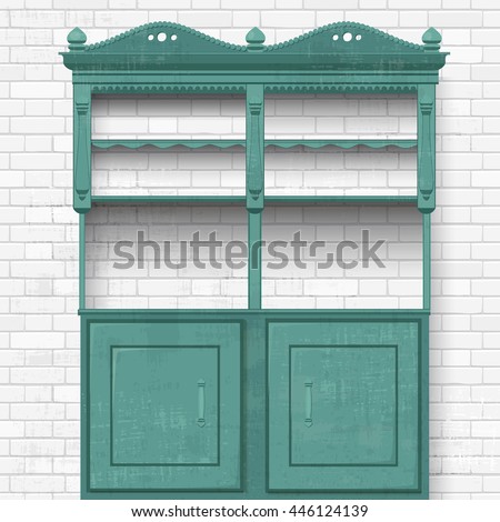 empty vintage cupboard for your design