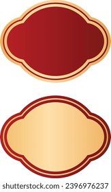 Empty vintage geometric arabesque label symbol sticker vector clipart