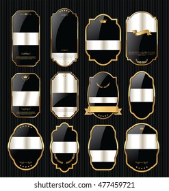 Empty vintage golden frame background collection 