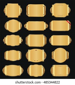 Empty vintage golden frame background collection