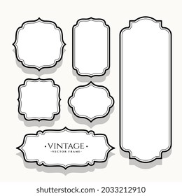empty vintage labels set of six